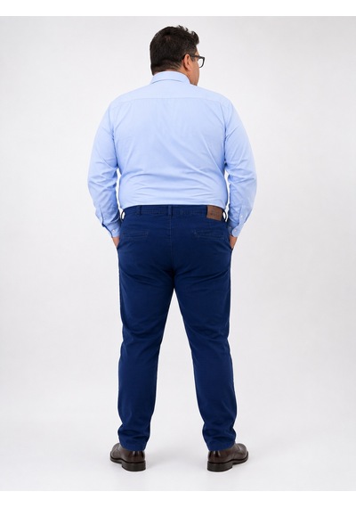 Büyük Beden Denim Boru Paça Erkek Pantolon Lacivert