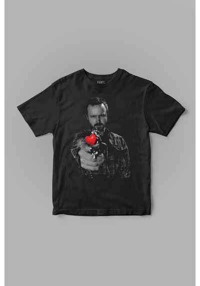 Jesse Pinkman "heart Gun" Breaking Bad Tişört Siyah