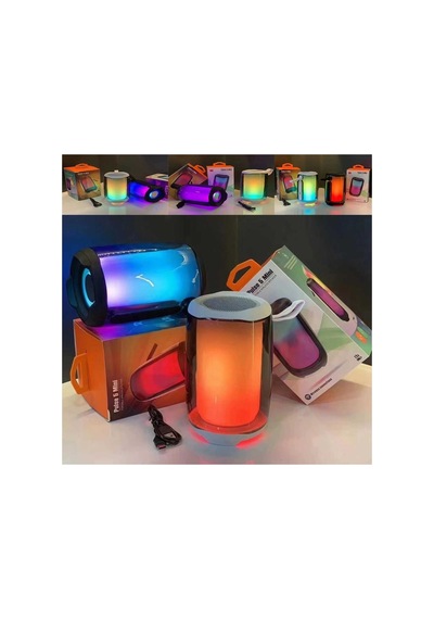 Pulse5 Mini Bluetooth Hoparlör Tws Özellikli Led Işıklı Kablosuz Speaker Ses Bombası