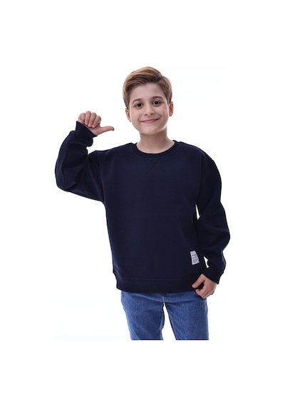 Erkek Çocuk Sweatshirt %100 Pamuk Rahat Kalıp 5-10 Yaş Lacivert