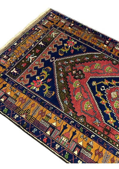El Dokuma Yahyalı Büyük Mihraplı 115x210 Antika Kök Boya Halı Teşhir Ürün