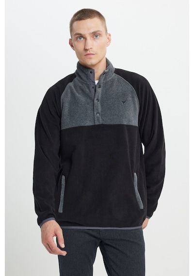 AC&Co / Altınyıldız Classics Erkek Sıyah A.melanj Standart Fit Normal Kesim Bato Yaka Desenli Polar Siyah AC&Co / Altınyıldız Classics Erkek Sıyah A.melanj Standart Fit Normal Kesim Bato Yaka Desenli Polar Siyah