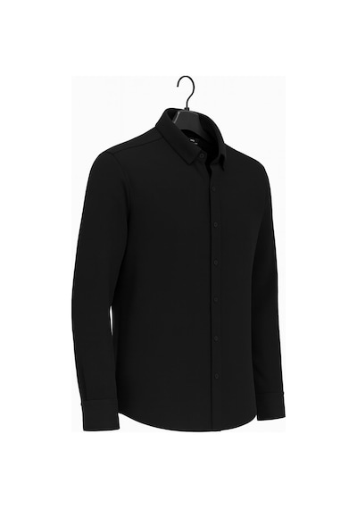 Classics Men Gewer Uzun Kol Slim Fit İçi Polarlı Erkek Gömlek - 7440 Siyah