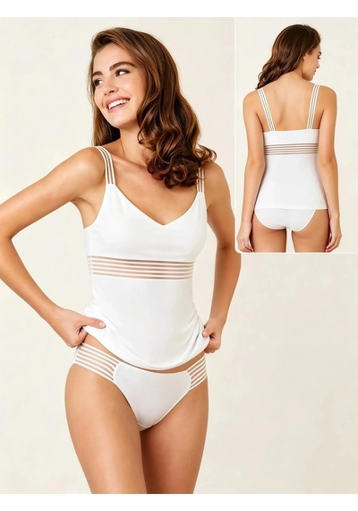 Pierre Cardin Atlet & Slip Kadın İç Giyim Takımı Ekru