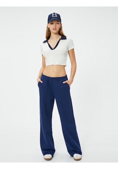 Koton Polo Yaka Crop Tişört Renk Kontrastlı Kısa Kollu Slim Fit Ekru 4sal10812ık Ekru Koton Polo Yaka Crop Tişört Renk Kontrastlı Kısa Kollu Slim Fit Ekru 4sal10812ık Ekru