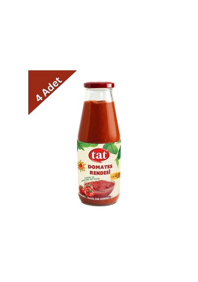 Tat Domates Rendesi 685 G X 4 Adet - Doğal Ve Yoğun Kıvamlı Domates Rendesi