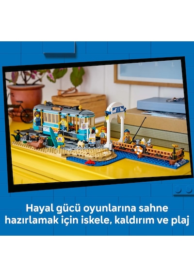LEGO® City Klasik Plaj Tramvayı 60506 - 7 Yaş ve Üzeri Çocuklar için 5 Minifigür İçeren Yaratıcı Oyuncak Yapım Seti (693 Parça)