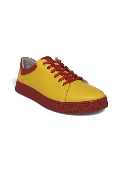 Catelli %100 Deri Ortopedik Erkek Rahat Günlük Sneaker Mevsimlik Taraftar Ayakkabı 40-44 Sarı Kırmızı Catelli %100 Deri Ortopedik Erkek Rahat Günlük Sneaker Mevsimlik Taraftar Ayakkabı 40-44 Sarı Kırmızı