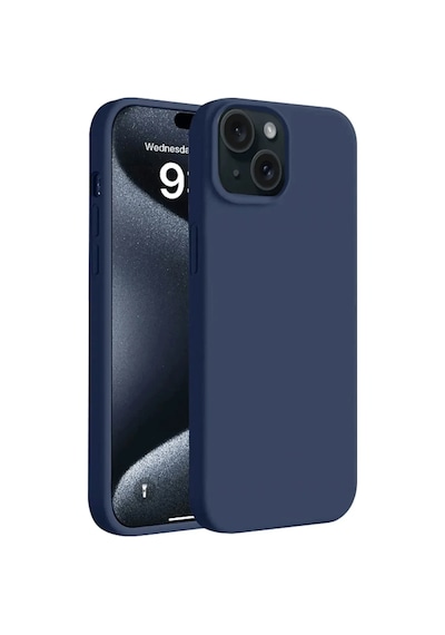 Gld-spt- Newface Apple Uyumlu iPhone 15 Plus Kılıf First Silikon - Lacivert