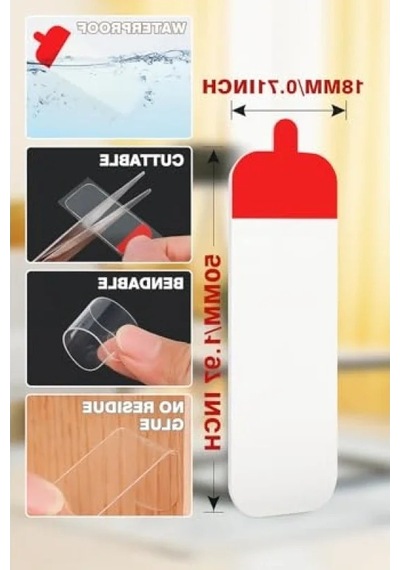 Çift Taraflı Nano Bant Seti - 60 Adet Güçlü Yapışkan 0,13mm X 48mm X 25mt