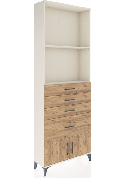Arges Dolap 2 Raflı 4 Çekmeceli 2 Kapaklı 88x30x243 Aytaşı-çam Aytaşı