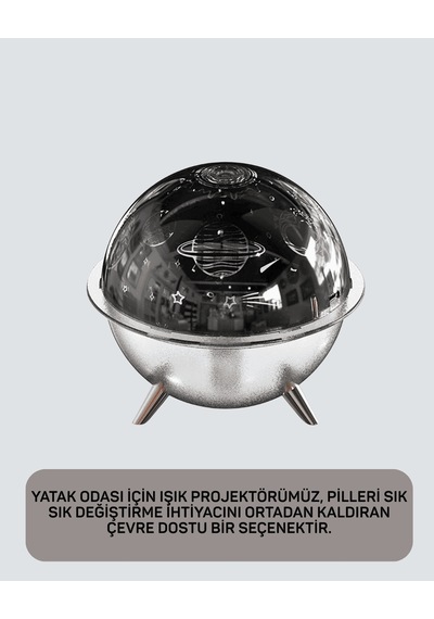 Uzay Temalı Usb Şarjlı Hava Nemlendirici Işık Projektörü