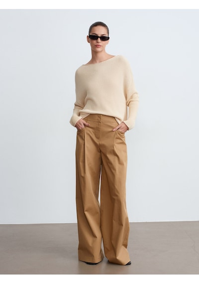 Dilvin 10804 Kayık Yaka Dökümlü Kazak-taş