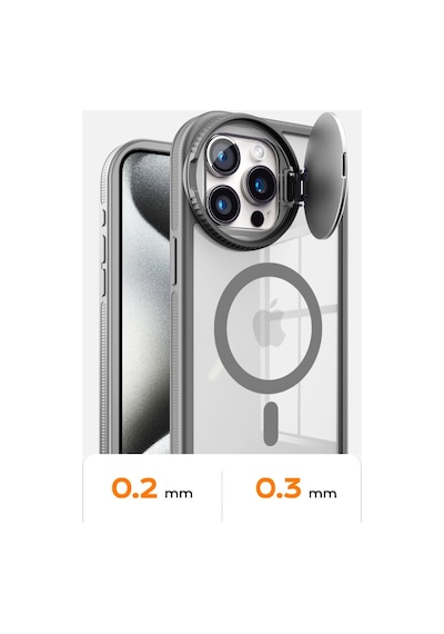 Apple iPhone  Uyumlu,  15 Pro Max Kılıf Teleskop Lens Magsafe Silikon Kapak - Derin Mor