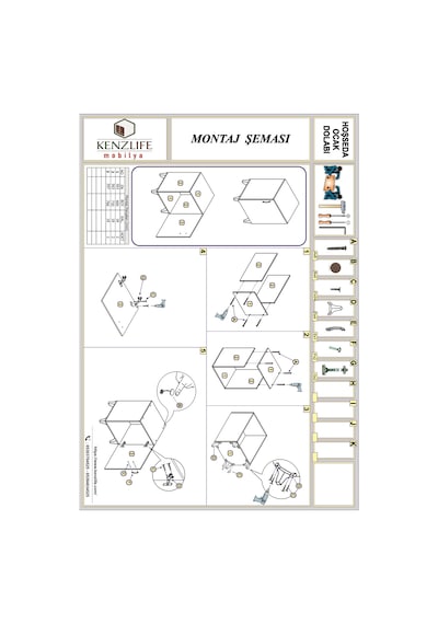 Kenzlife ocak dolabı hoşseda byz 85*60*56 hazır mutfak klasik set
