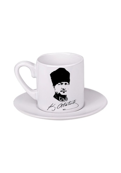 Atatürk Türk Kahvesi Fincanı 002 Beyaz