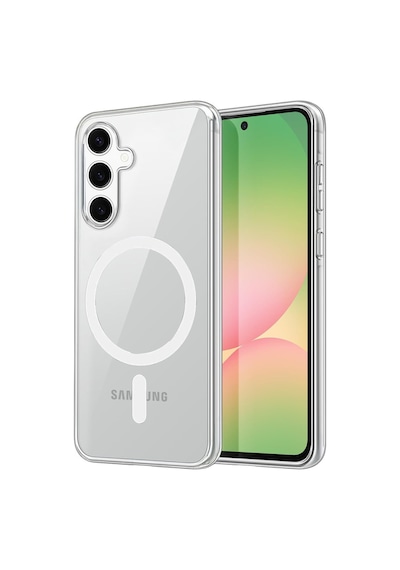 Samsung Uyumlu Galaxy S24 Fe Kılıf Combo Seri Magsafe Özellikli Sararmaz Sert Şeffaf Kapak Şeffaf