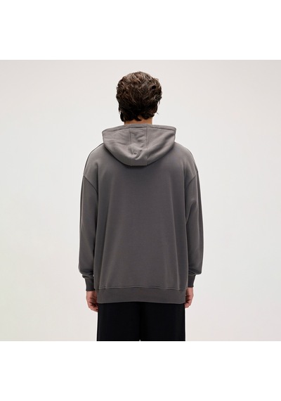Bad Bear Drake Hoodie Os Asphalt Erkek Gri Kapüşonlu Sweatshirt 001