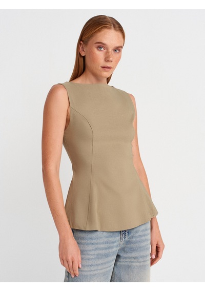 Dilvin 50281 Peplum Top-çağla Çağla