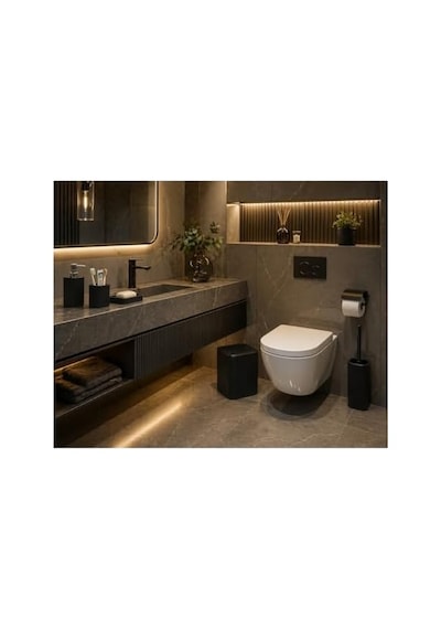 5 Parçalı Banyo Seti, Mat Siyah, Modern Tasarım, Çöp Kovası, Tuvalet Fırçası, Sıvı Sabunluk, Diş Fırçalık, Sabunluk 000 Açık Krem 5 Parçalı Banyo Seti, Mat Siyah, Modern Tasarım, Çöp Kovası, Tuvalet Fırçası, Sıvı Sabunluk, Diş Fırçalık, Sabunluk 000 Açık Krem