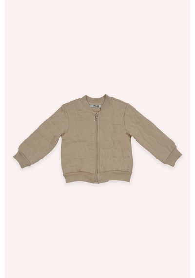 Kız Bebek Kedi Kapitoneli Fermuarlı Bej Sweatshirt 7755782