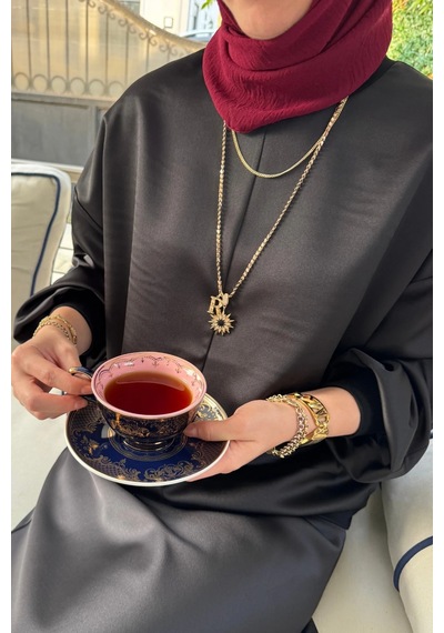 Rabia Şamlı Saten Sweat Siyah Normal