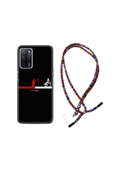Oppo A55 Kılıf Rasta Boyun Askılı Dead Line 1662