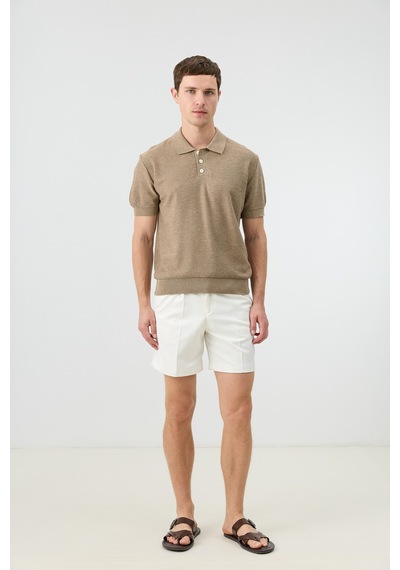 Antioch Dokulu Polo Yaka Triko Erkek T-shirt Bej