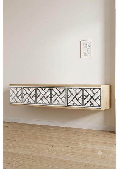 Da1238dbs Arex Dresuar , Antre Hol Rafı Safirmeşe-beyaz-silver 120cm