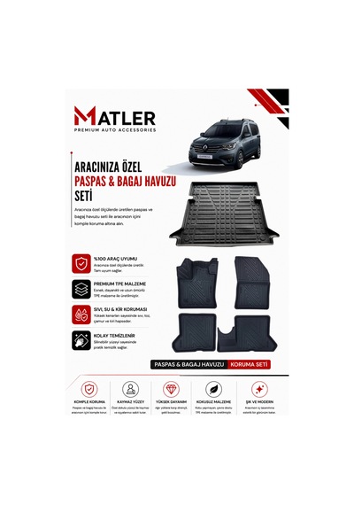Renault Express 2026 Model 4d Ekstra Havuzlu Paspas Ve Bagaj Havuzu Set