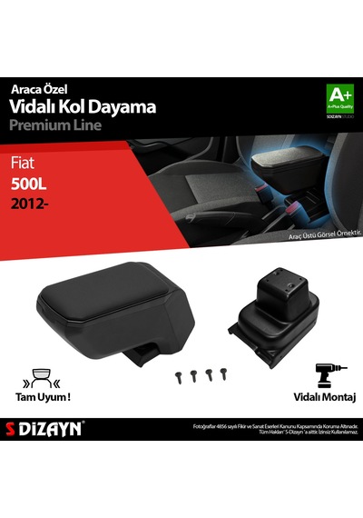 S-dizayn Fiat 500l Kol Dayama Kolçak Abs Vidalı Siyah 2018 Üzeri A+kalite