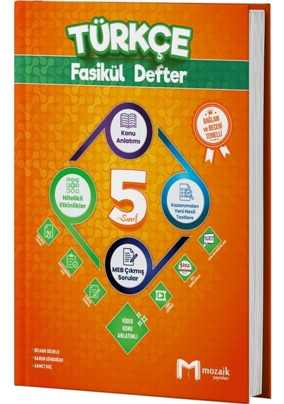 Mozaik Yayınları 5. Sınıf Türkçe Fasikül Defter