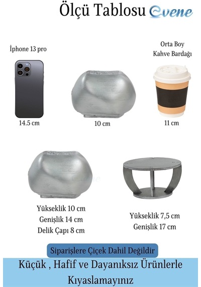 Ahşap Ayaklı Beton Saksı Büyük Boy 1 Adet Spiral Oval Model - Gümüş Eskitme