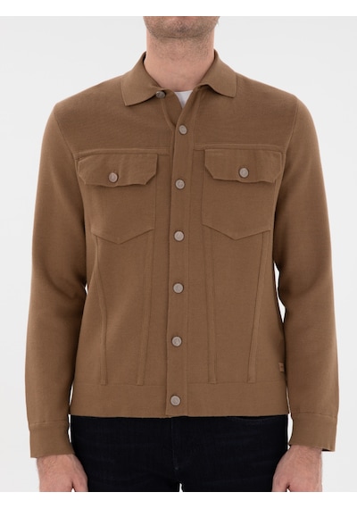 Cacharel Camel Regular Fit Triko Hırka Kahverengi