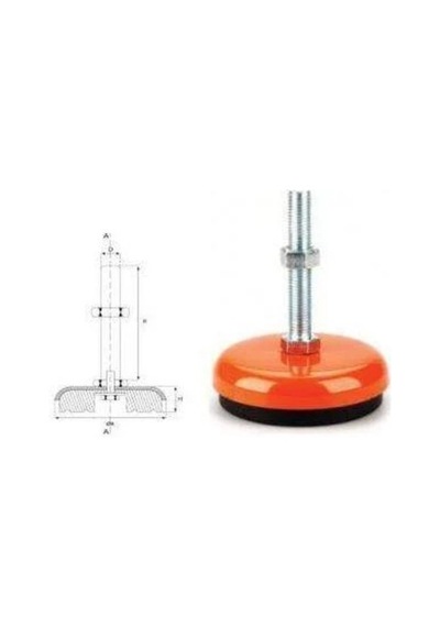 160 Lık M20x100 Tezgah Tamponu Bombeli Statik Boyalı