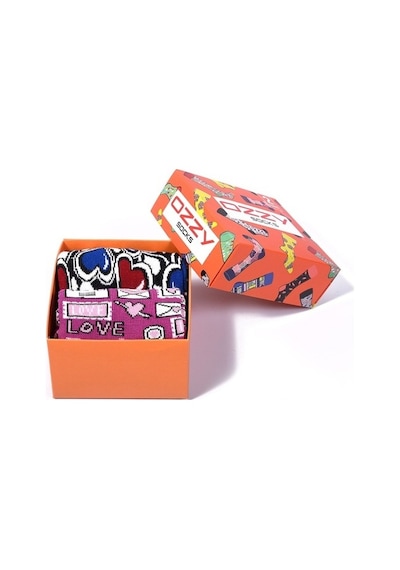 Ozzy Socks 2'Li Kalp Desenli Kutu Çok Renkli