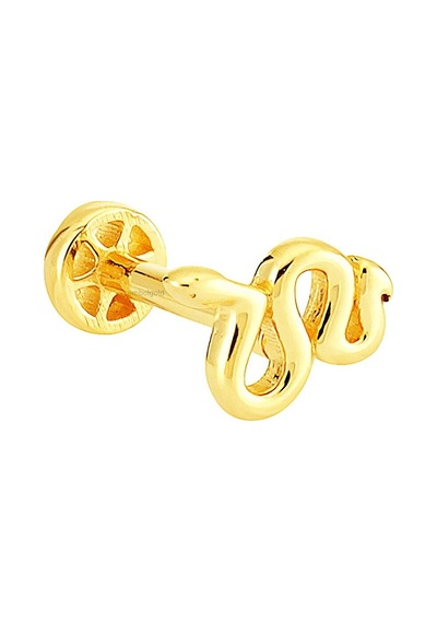 Altın Yılan Tragus Piercing 14 Ayar