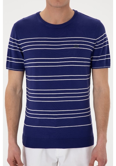 U.S. Polo Assn.  Erkek Slim Fit Bisiklet Yaka Açık Lacivert Tişört 50299396-VR059
