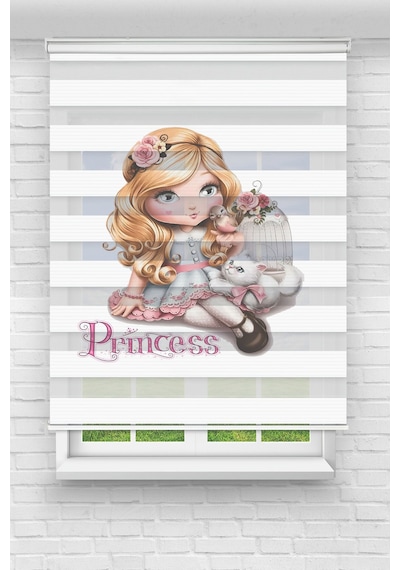Perdecizade Enxboy Princess Dijital Baskılı Zebra Perde-cocuk Odası-stor Perde Renkli