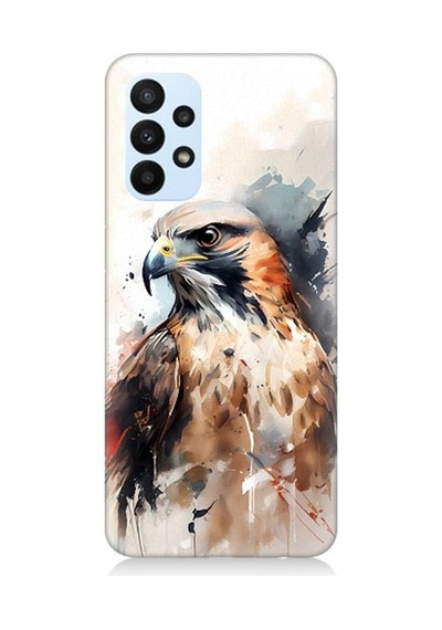 Samsung Galaxy A33 Uyumlu Siyah Beyaz Asil Kartal Desenli Silikon Kılıf