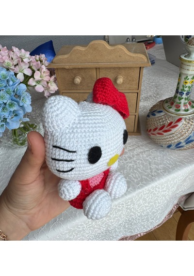 Amigurumi Hello Kıtty Oyuncak 12 Cm
