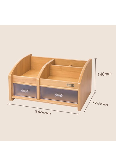 Dx-404 Bambu Desenli Ahşap Kalemlik, Masaüstü Düzenleyici Çok Renkli