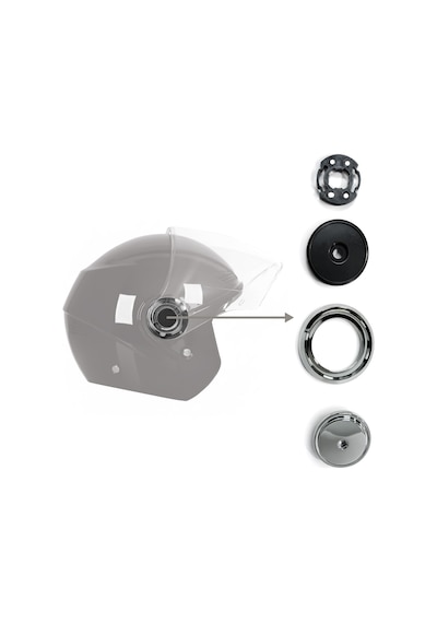 Gp Gx Mks005 Uyumlu Motosiklet Kask Vizör Bağlantı Aparatı Gümüş