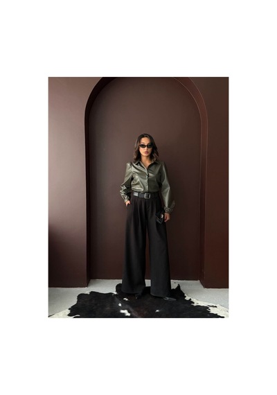 Verymoda Suni Deri Gömlek - F2044 Haki