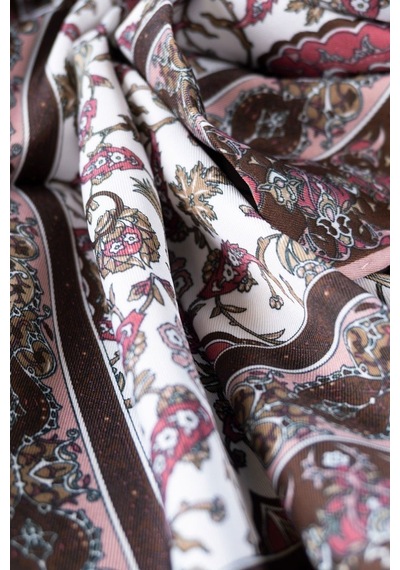 İpekçe Eşarp İp Rayon 100 100 Desenli - Pembe Pembe - Çok Renkli