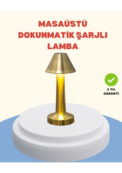 Şarjlı Masa Lambası 3 Işık Modu Kademesiz Karartma Metal Gövde Çok Renkli