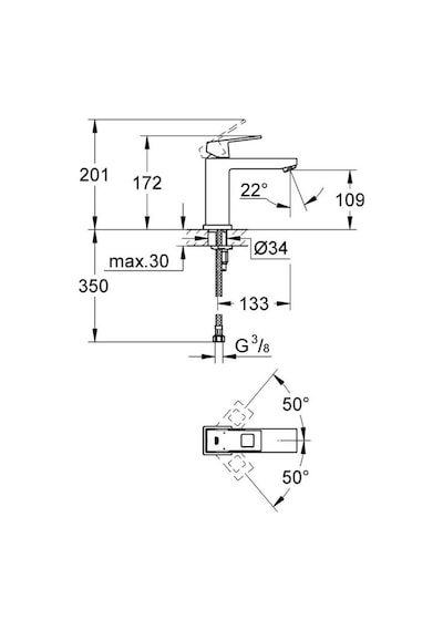 Grohe Eurocube Tek Kumandalı Lavabo Bataryası 23446000