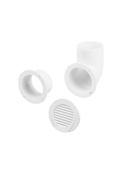 Ventilator Connector, Straight, Ø102mm, White