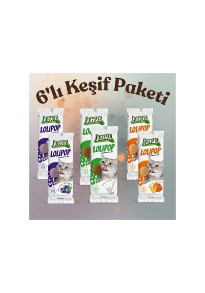 Jungle Kedi Lolipop 3 Çeşit X 6