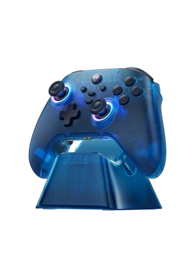 G3v2 Bluetooth Controller For Pc/switch/ıos/android, Hall Effect Joysticks, Rgb Lighting Gaming Controller,2 Programmable Buttons,1000mah Battery With Charging Station, Blue